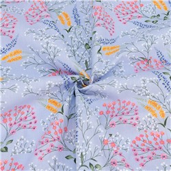 Ткань на отрез бязь плательная 150 см 12998/2 Полевые цветы на голубом