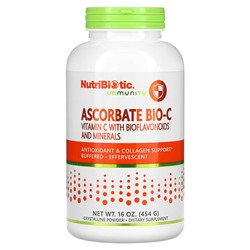 NutriBiotic Аскорбат Био-C, Витамин C с биофлавоноидами и минералами - 454 г - NutriBiotic