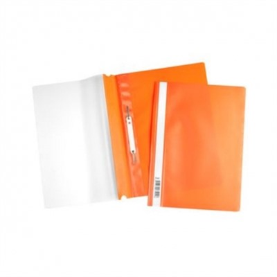 Папка -Скоросшиватель А4ф Hatber 120/160мкм Оранжевая Пластиковая прозрачный верх  ASp_04316  Хатбер