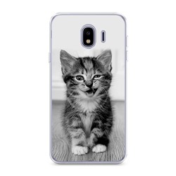Силиконовый чехол Подмигивающий котенок на Samsung Galaxy J4