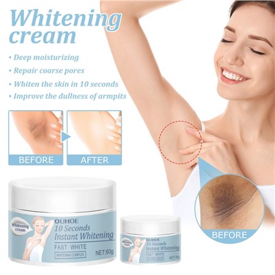 OUHOE Отбеливающий крем для  интимных зон, подмышек, 10 Sekonds Instant Whitening 60гр