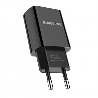 Зарядное устройство Borofone BA20A, 2.1А USB, черное