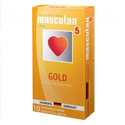Masculan Gold Утонченный латекс золотого цвета, 10 шт