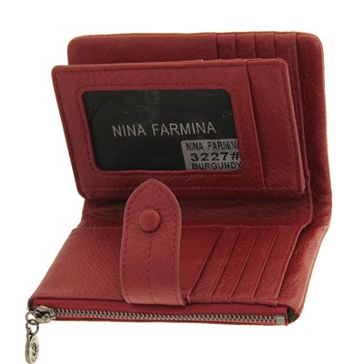 Кошелек кожаный бордо Nina Farmina K 3227-55