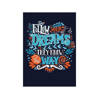 Follow your dreams (леттеринг). Тетрадь общая (А5, 48 л., накидки, клетка-стандарт)