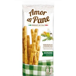 Хлебные палочки гриссини Amor di Pane (с оливковым маслом и розмарином) 125 гр