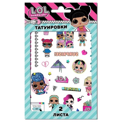 ND Play. Переводные татуировки "L.O.L. Surprise!" 2 листа, диз. 1 арт.299562