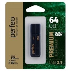 64Gb Perfeo C15 Black High Speed USB 3.1 (PF-C15B064HS)