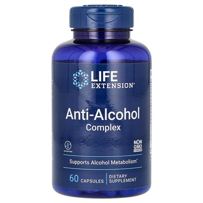 Life Extension Антиалкогольный комплекс, 60 капсул