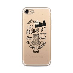 Силиконовый чехол Life begins at the end black на iPhone 7