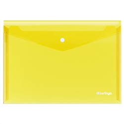 Папка-конверт на кнопке А4, 200мкм, желтая EFb_04105