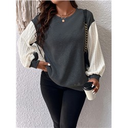 SHEIN Essnce Sweatshirt mit Farbblock, Bischofärmeln