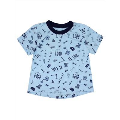 Голубая футболка с самокатами "Лето 2020" для мальчика (4100510)