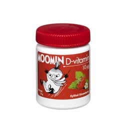 Moomin Витамин D 10мкг ксилитол-клубника 100шт