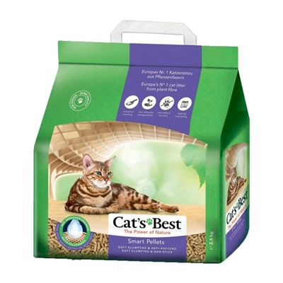 Наполнитель древесный комкующийся Cat's Best Smart Pellets 5 л, 2.5 кг