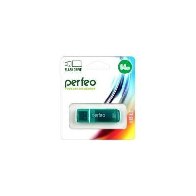 64Gb Perfeo C13 Green USB 2.0 (PF-C13G064)