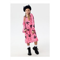 Платье Лея с сумочкой интерлок розовый зайчик