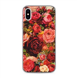 Силиконовый чехол Розы винтажные на iPhone X (10)