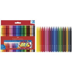 Фломастеры 20цв Faber-Castell Grip 1553 трехгран.кор. массаж.шашечки, ударопроч нак. в ПВХ 19