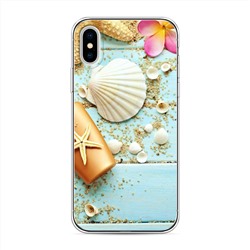 Силиконовый чехол Морские жители на iPhone X (10)