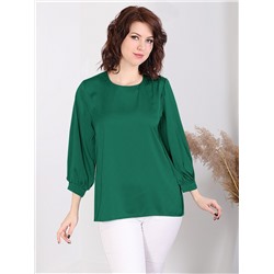 Блузка темно-зеленого цвета в романтическом стиле